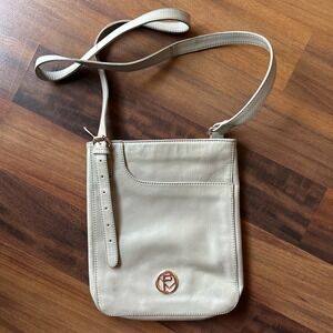 Pure Luxuries London 'Kahlo' Leather Cross‎ Body Bag Gray